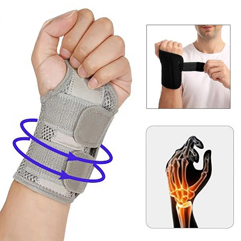 1pc Flexible Splint Wrist Support Brace For Tendonitis Arthritis Breathable Wristbands Protector