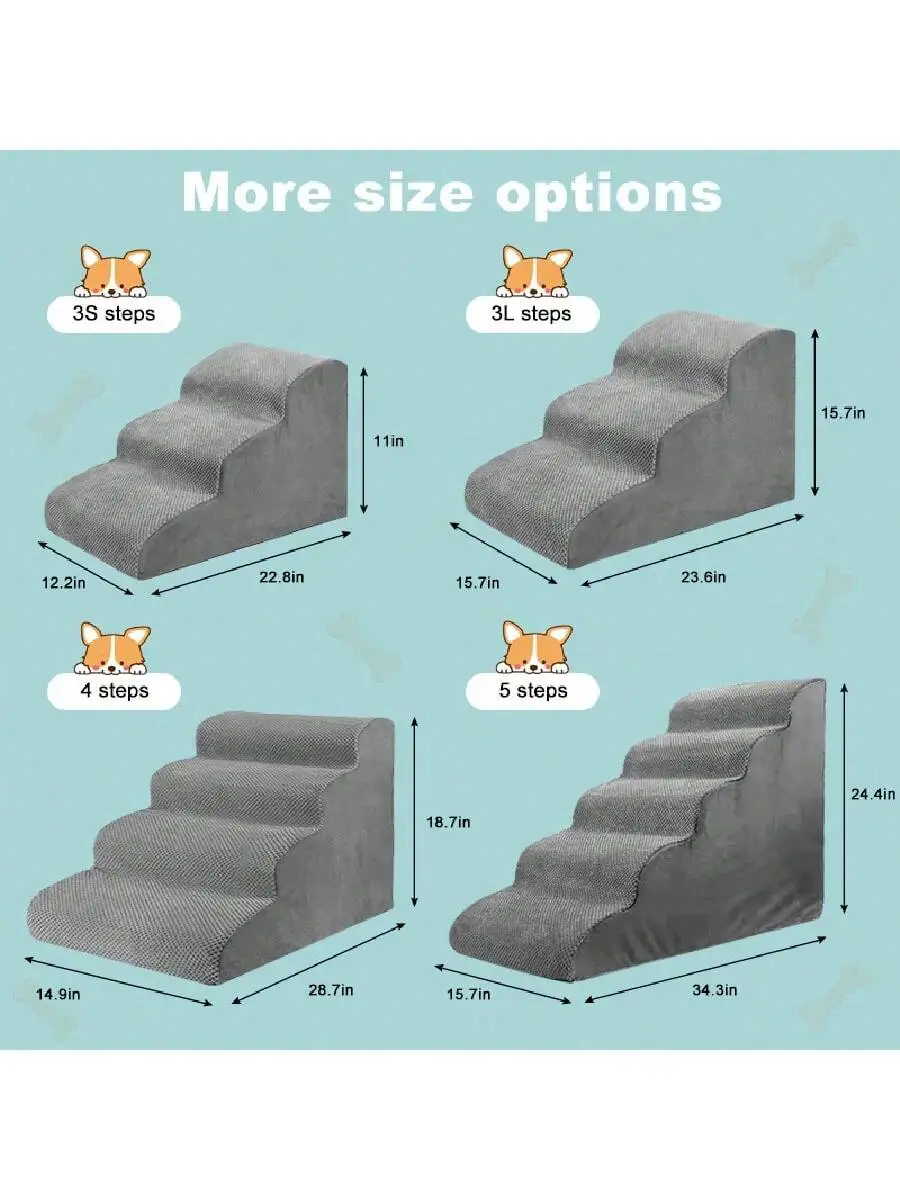 Pet Steps Pets Steps For Dogs Cats Non-Slip Dog Training Stairs Removable and Washable 3 4 5 Steps