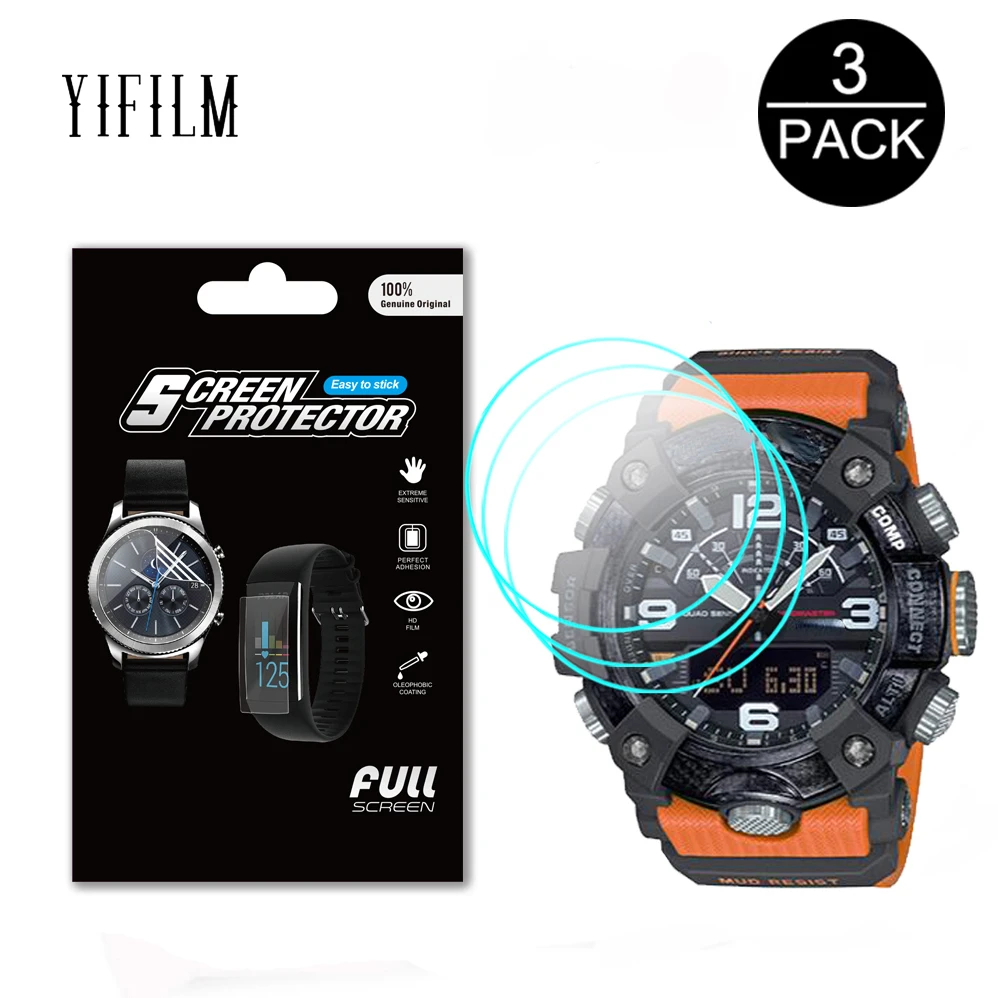 

3Pack For Casio G-SHOCK GG-B100 Watch 0.15mm Soft TPU Screen Protector 1A9PR 1A3PR 1APR Anti-Scratch Clear HD Film Not Glass