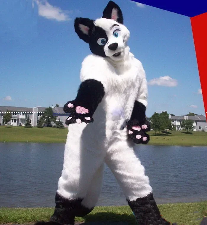 

Милый плюшевый волк Хаски мультфильм костюмы талисманы материал эва шлем длинный мех Хэллоуин уличные украшения для рождевечерние