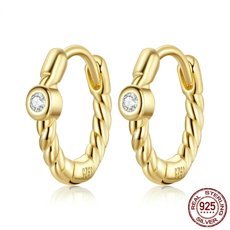 

Женские серьги-гвоздики из серебра 925 пробы, с цирконом