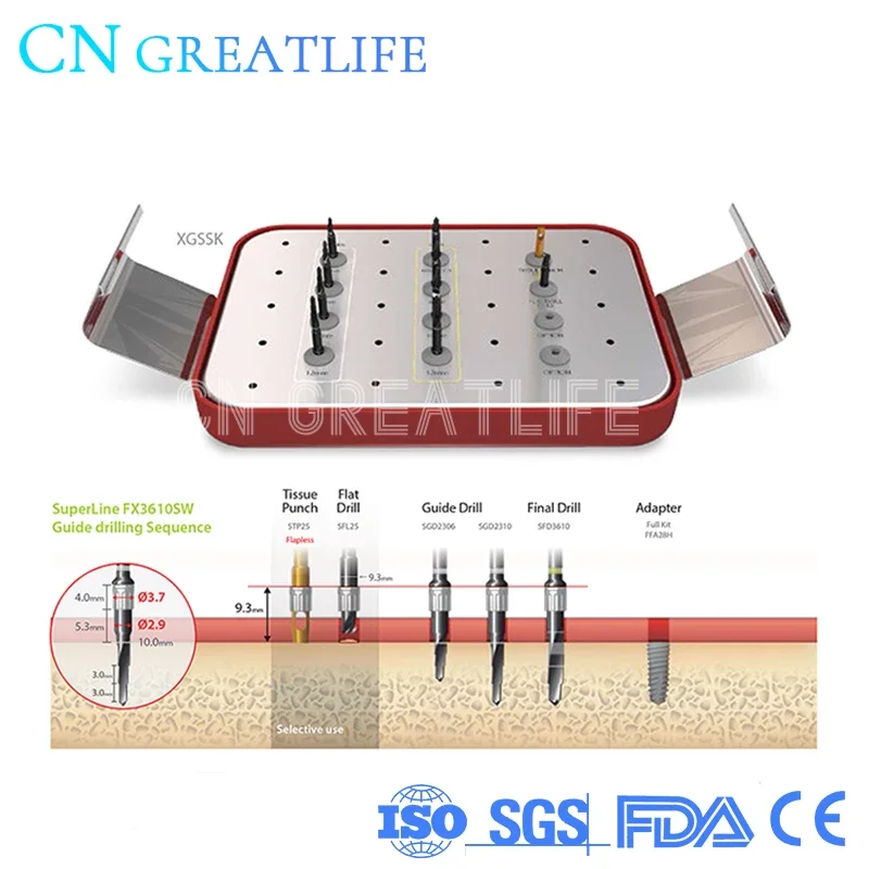 

GreatLife Dent Dental Implant Abutment Surgery Dentium Implante Kit Surgical Simple Digital Guide System Dentium Simple Kit