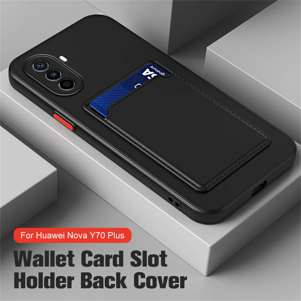 For Huawei Nova Y70 Plus Case Soft Silicone Protector Hauwei NovaY70 Nova Y 70 Y70Plus Shockproof BackCard Slot Cover Fundas