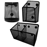 Mesh Magnetic Pencil Holder Metal Stationary Organizer Desktop Stationery Storage Mesh Basket for Refrigerator Locker Office 2