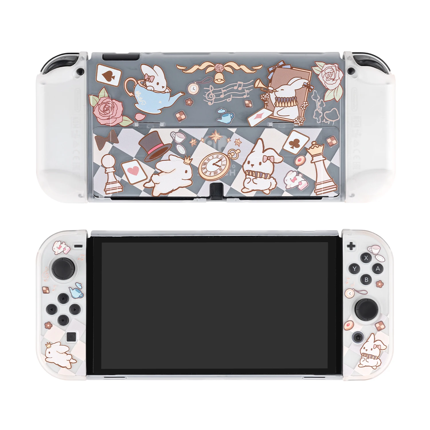 Kawaii Bunny Funda Nintendo Switch OLED Protective Case Hard PC Cover  JoyCon Controller Game Housing Switch OLED Accessories