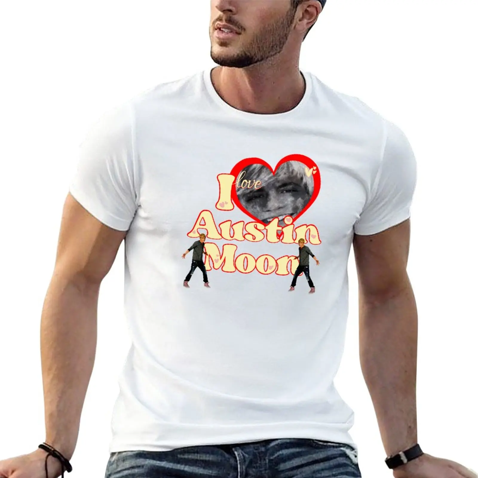 

New I Love Austin Moon T-Shirt oversized t shirts sweat shirts Anime t-shirt mens graphic t-shirts anime