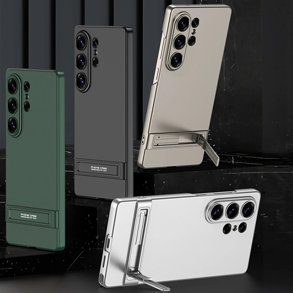 Ultra Invisible Folding Stand Holder Frosted Shockproof Phone Case - Enhanced Protection