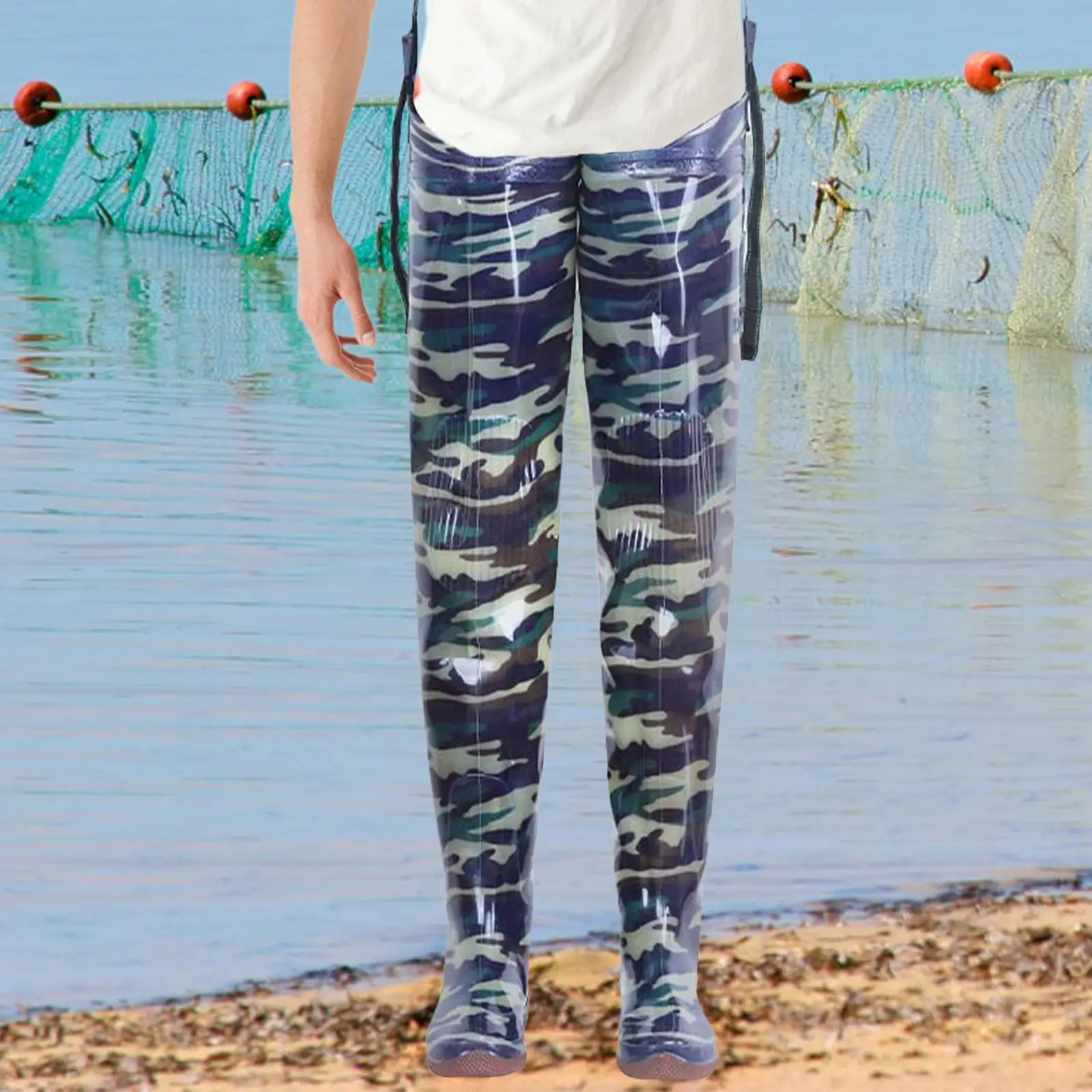 Fishing Waders with Nonslip Boots Waterproof Wading Pants for Agriculture Work Gardening Water Activities Outdoor Hiking