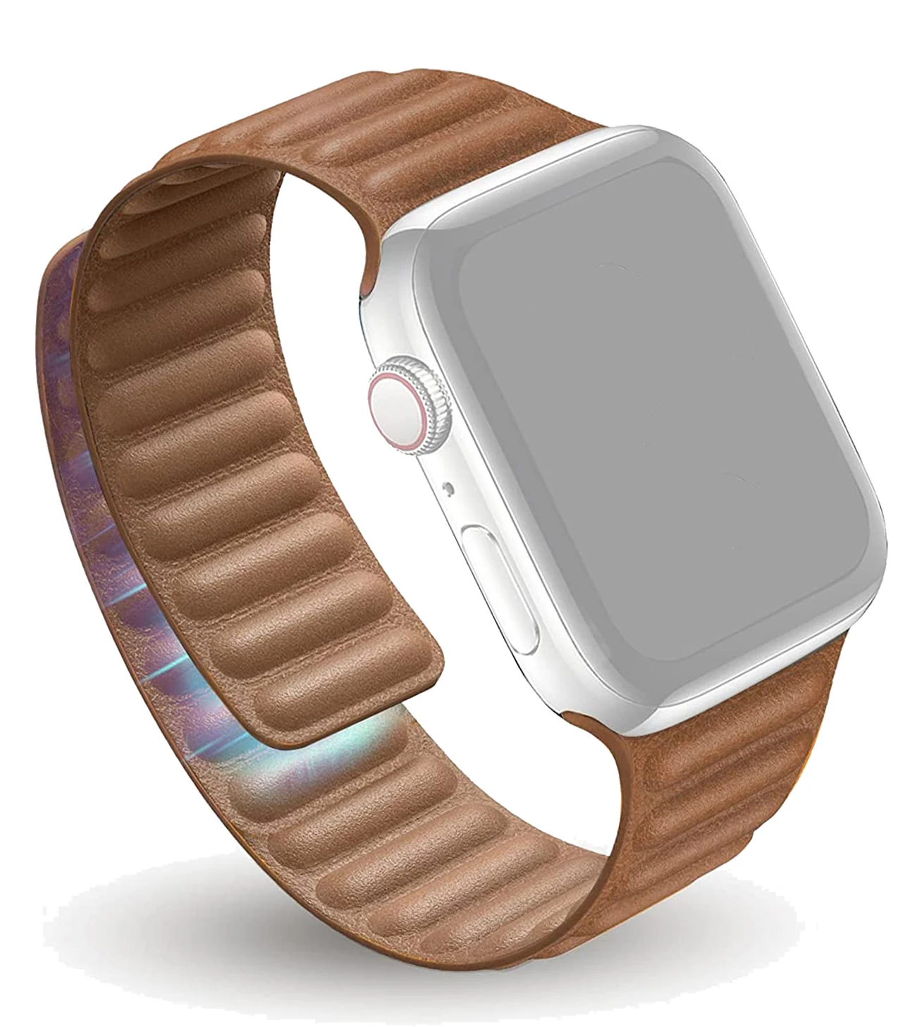 애플 워치 밴드용 가죽 링크, 오리지널 마그네틱 루프 팔찌, iWatch 시리즈 9, 8, 3, 7 se 울트라 스트랩, 45mm, 44mm, 40mm, 49mm, 41mm