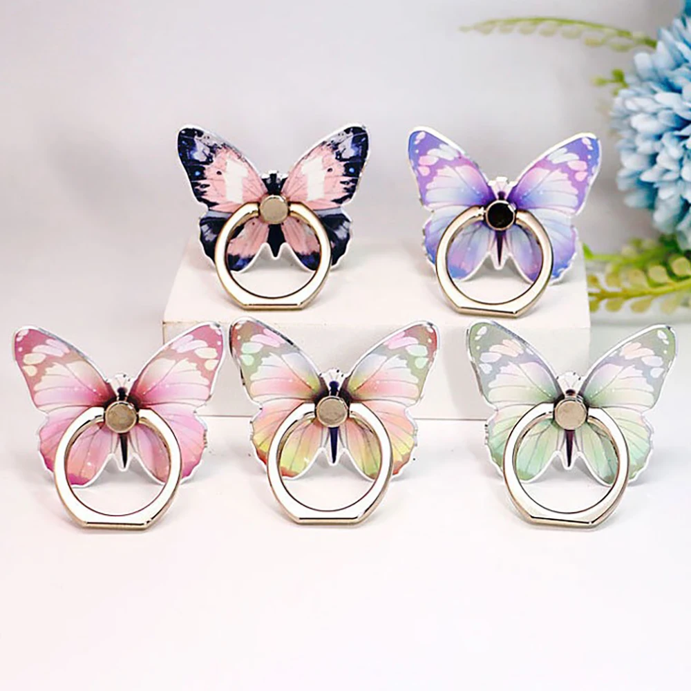Luxury Universal Butterfly Phone Ring Holder - Elegant Adhesive Grip
