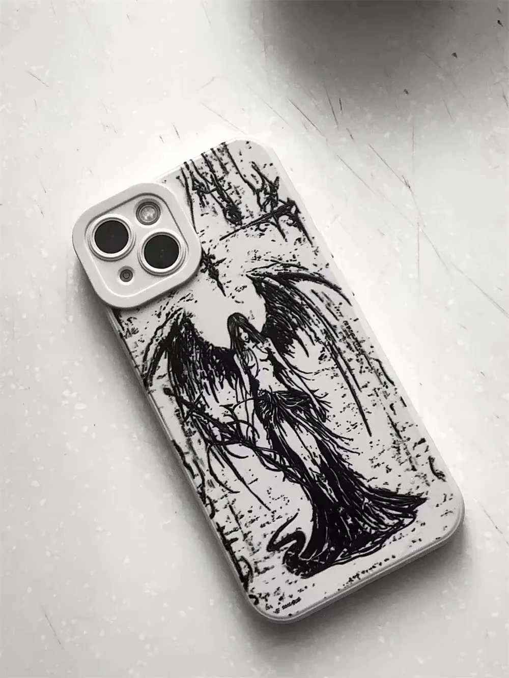 Luxury Black Angel Death Demon Phone Case Cover