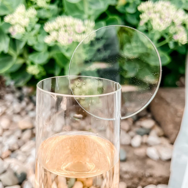 Frosted Acrylic Round Wine Tag Blank Cocktail Charm Wedding Gift Wine