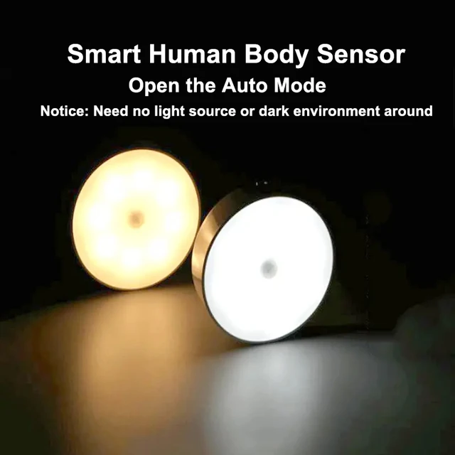 LED Smart Human Body Sensor Night Lamp Emergency Automatic Lighting USB Charging Wireless Magentic Suction Use Night Light 2