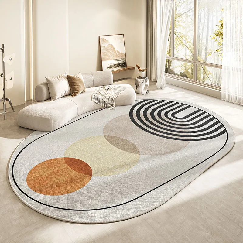 Living Room Carpet Oval Shape Living Room Decoration Large Area Carpet Modern Nordic Rugs for Bedroom Home Washable Anti-slip Mat Luxury Lounge Rug