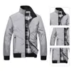 Men Coat Solid Color Stand Collar Pockets Casual Men Jacket Long Sleeve Elastic Cuff Spring Jacket for Daily Wear 4