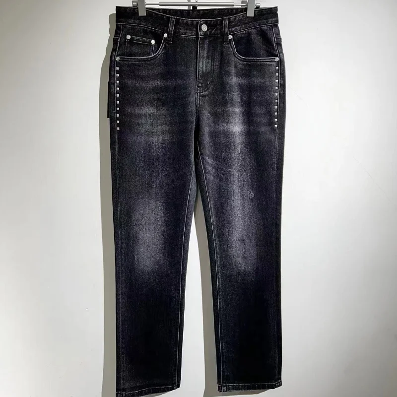 

2023ss Fashion High Street Side Nail Design Jeans Y2k Streetwear Clothing Traf Men Trousers Versatile Casual Sweatpants Clothes