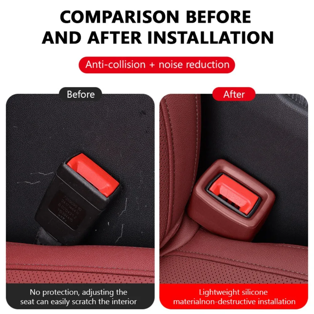 Universal Car Safety Belt Buckle Holder Anti Scratch Buckle Up Seatbelt Button Protector 2Pcs EVA Durable