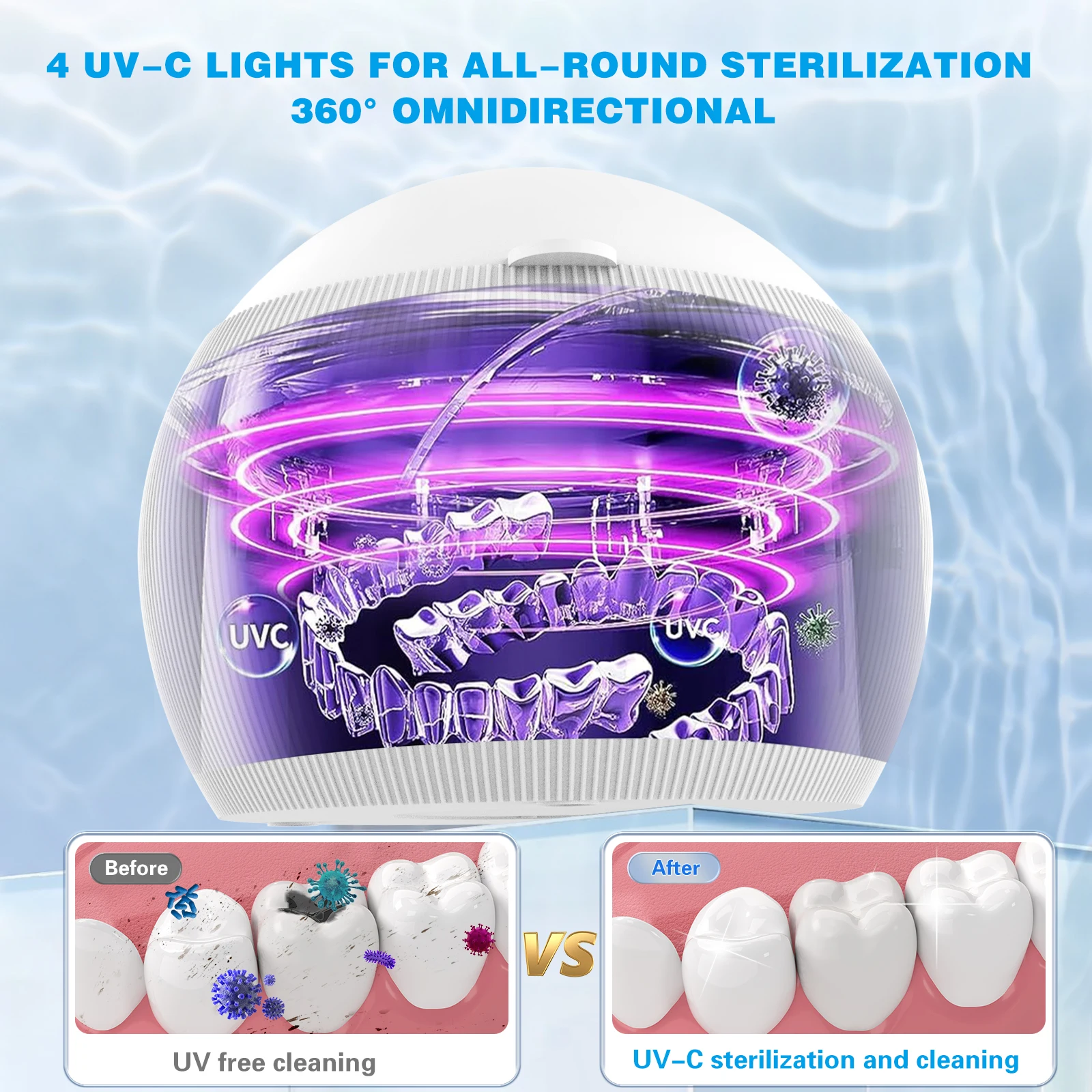 Ultrasonic UV Cleaner for Retainer Denture Jewellery - Image 3