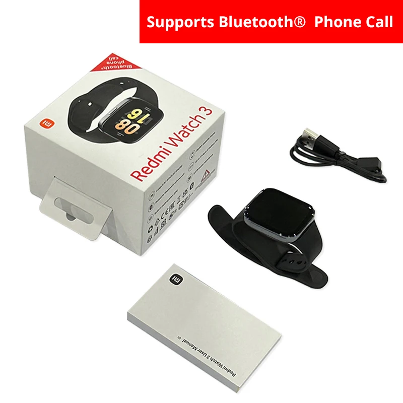 Redmi Watch 3 �۷ι� ���� �������� ��ȭ ����Ʈ ��ġ, �ִ� 12 �� ���͸� ����, 5ATM, 1.75 ��ġ AMOLED, ���� �����̾�