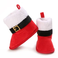 Infant Newborn Booties Santa Foot Socks Baby Christmas Boots Lovely Snowflake Santa Design Winter Warm Slippers Anti-Slip Shoes 5