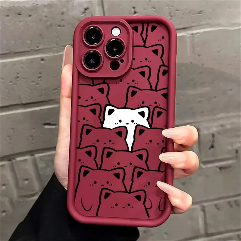 thumbnail image 1 of Funda para Iphone 11 12 13 14 15 Pro Max 7 8 SE 2022 XR X XS Max 12 Mini funda suave pareja Linda protección completa, 1 of 5
