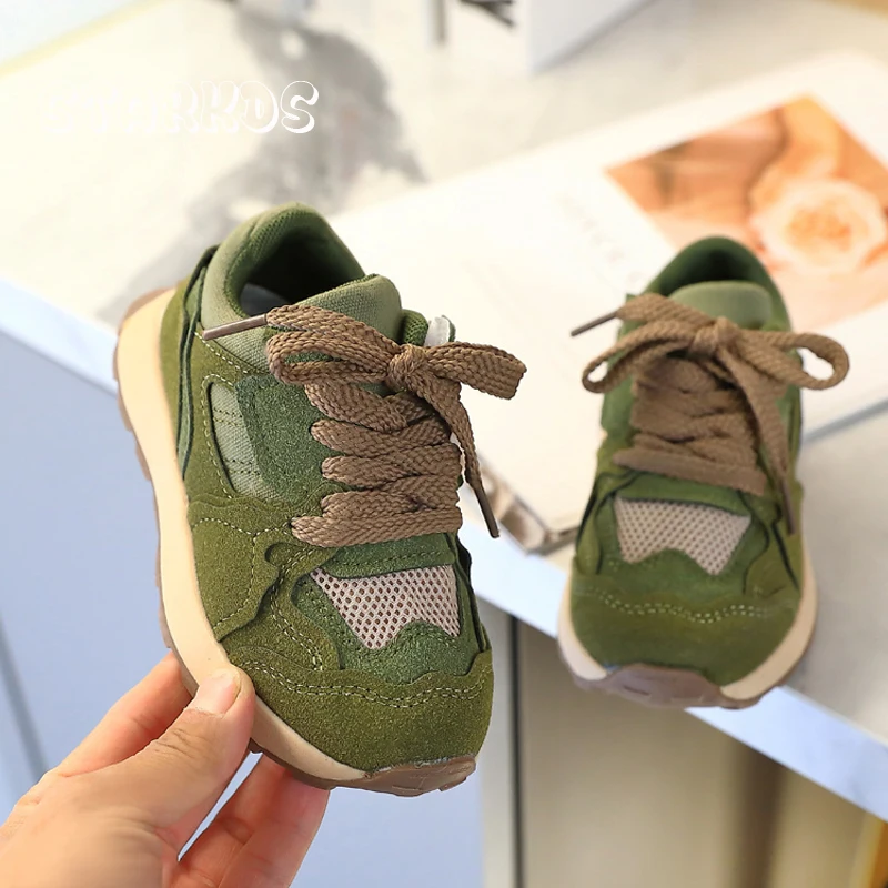 2023 Spring New Kids Sport Sneakers Boys Slip-on Trainers Children Classic Brand Design Chunky Tennis Girls Casual  Travel Shoes 4