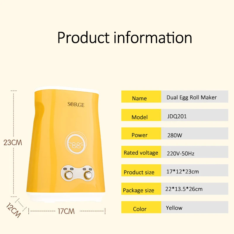 Electric Omelette Dual Egg Roll Maker Automatic Double Switch Boiled Eggs Sausage Machine Egg Cooker Breakfast Machine 220V 6