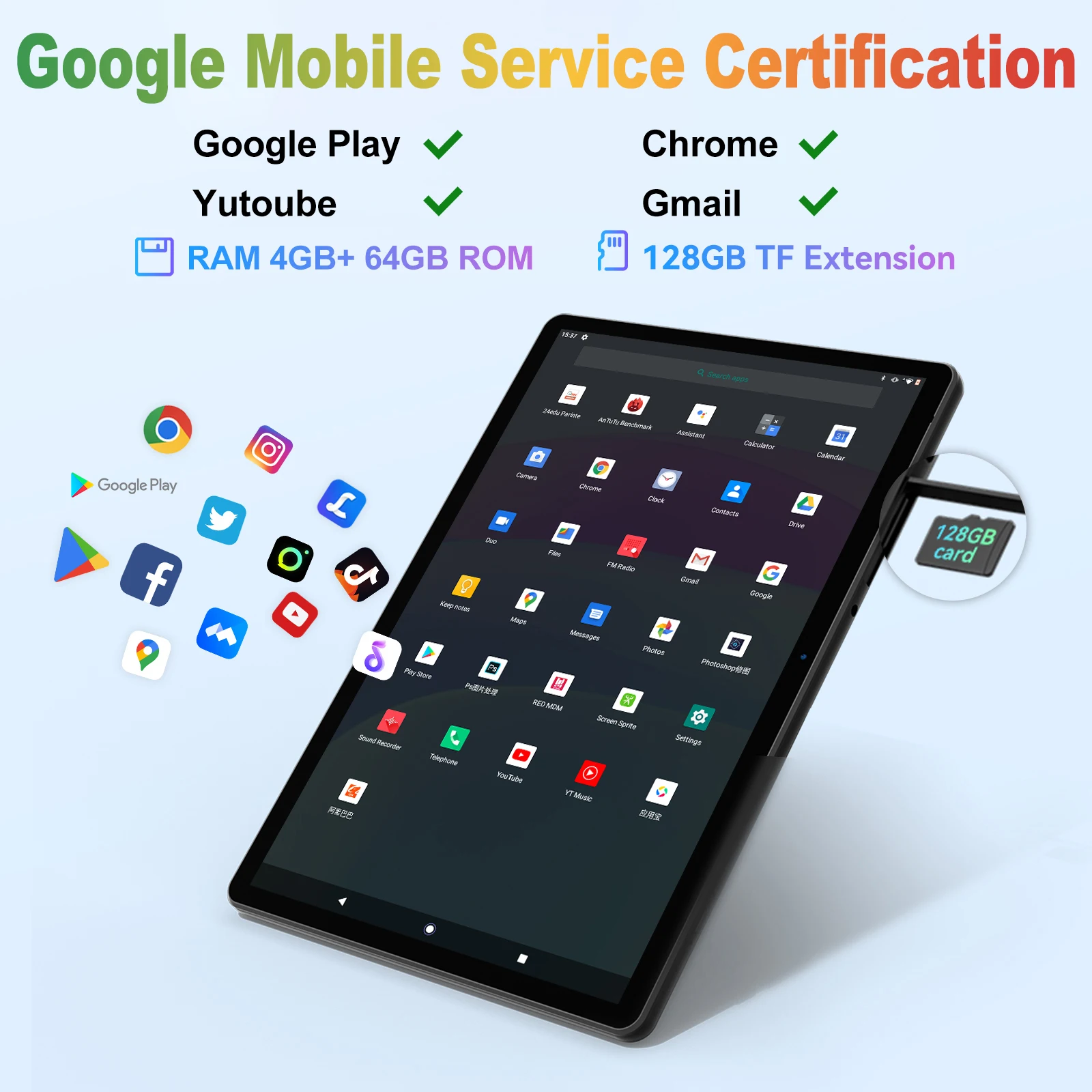 아드림어 레오패드10 태블릿 안드로이드 11 10.1인치 8코어 4GB 램 64GB 롬 1280x800 IPS 6000mAh 듀얼 카메라 타입-C 메탈 바디