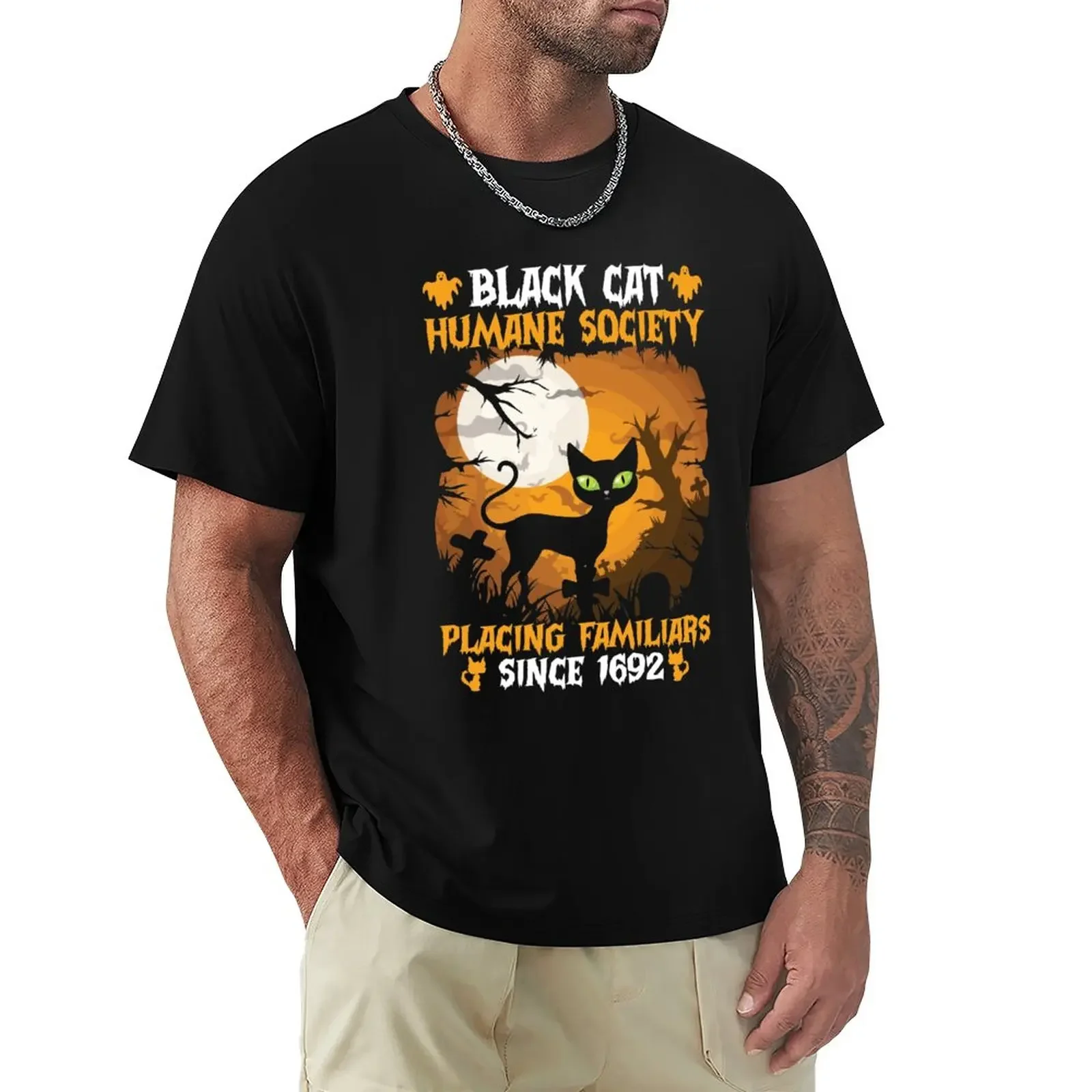 

Black cat humane society placing T-Shirt customs quick drying t shirts for men