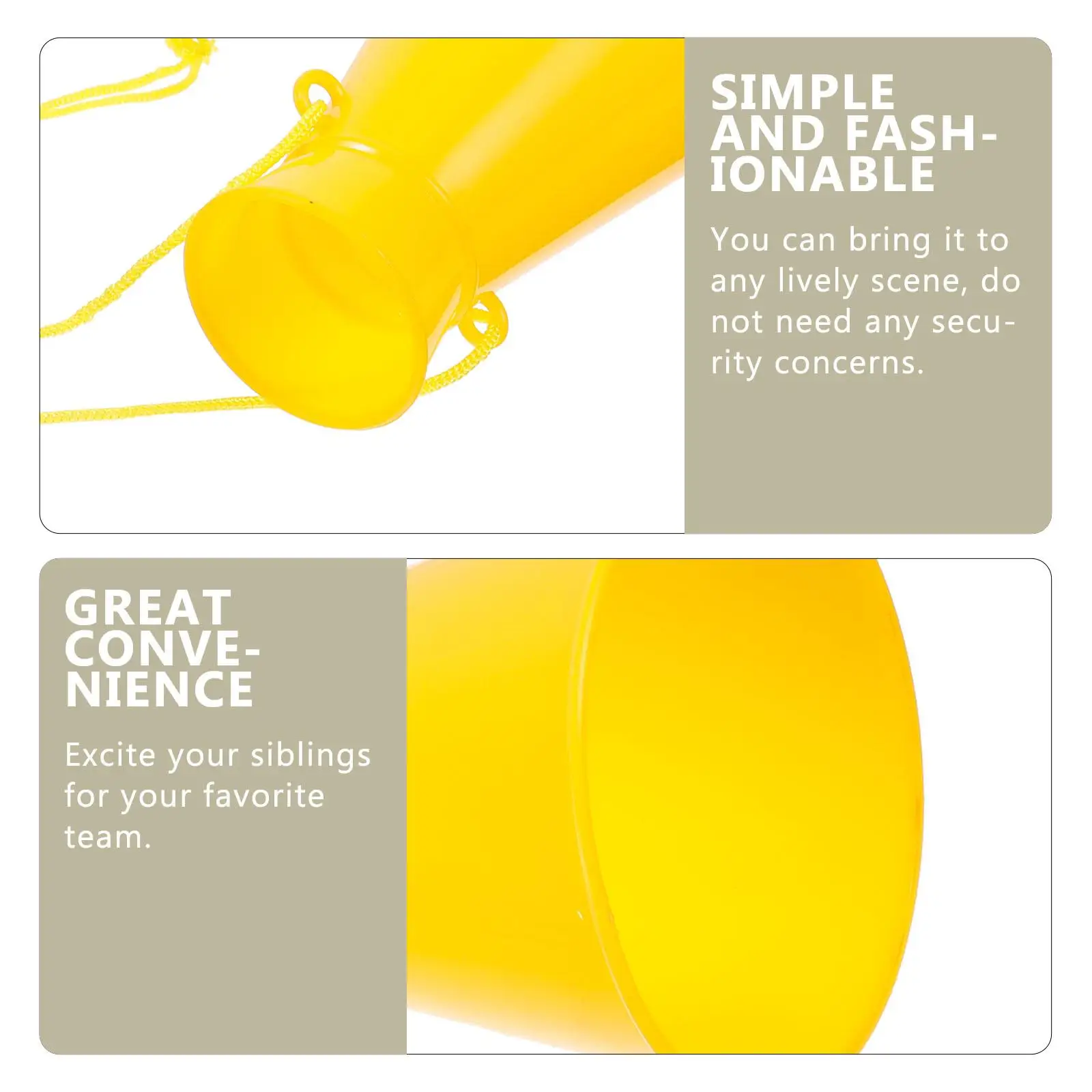 Yellow Plastic Cheer Megaphone Horn Party Noise Maker Toy Loudspeaker Toddler Toys Versatile Ceremonies Concerts Outdoor