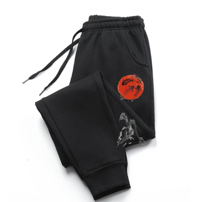 

Slim Fit Men's sweatpants Japan Style sweatpants Family Men trousers Summer/Autumn men's pants Koi Sun Mountain Print pants New