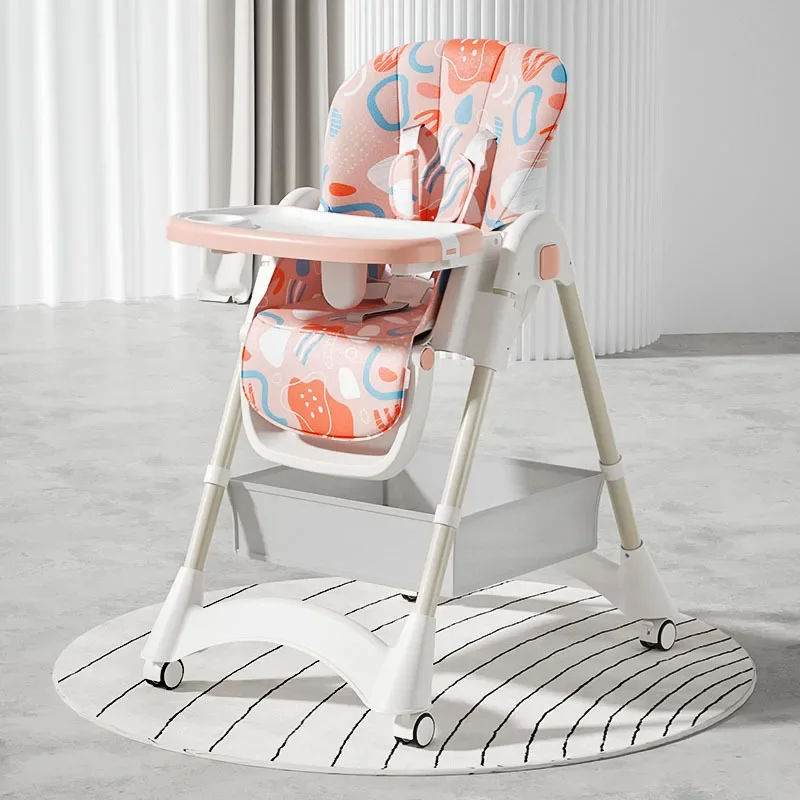 Children's Dining Chair Foldable Adjustable Backrest Baby Dining Chair Baby Reclining Multifunctional