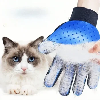 Pet Grooming Gloves for Cats and Dogs, Gentle Hair Removal Brush Mitt, Deshedding Bathing Massage Glove for Pet Cleaning 1
