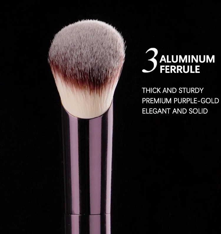 Pennello per fondotinta makeup con manico in alluminio viola_voghion.com