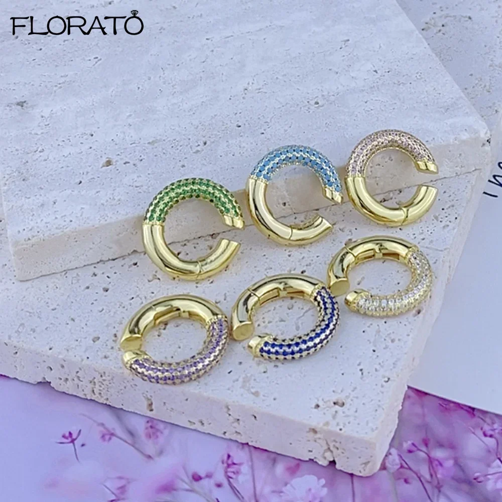 1PC Pave Crystal Ear Cuff Gold Metal Ear Clip for Women Adjustable C Shape Geometric Small Without Piercing Cuff Earring Jewelry ear clip earrings,clip earrings,ear clip,ear accessories