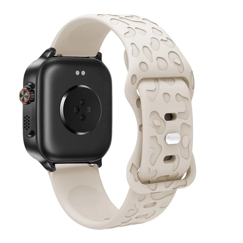 Leopard Engraved Sport Silicone Replacement Strap - 22mm Band