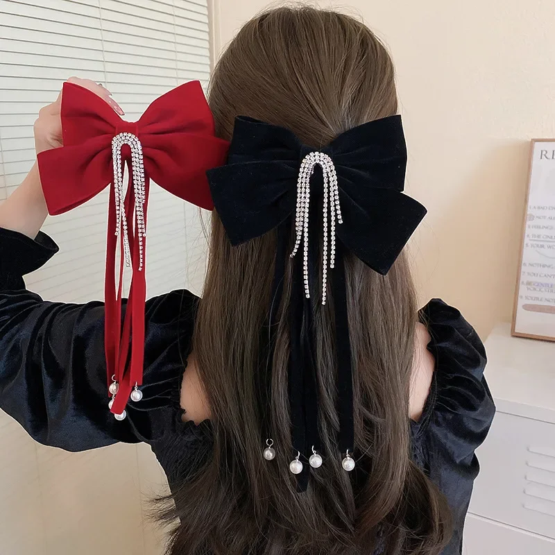 Red - Mirror Shell Work Women's Bow Hair Clip 19