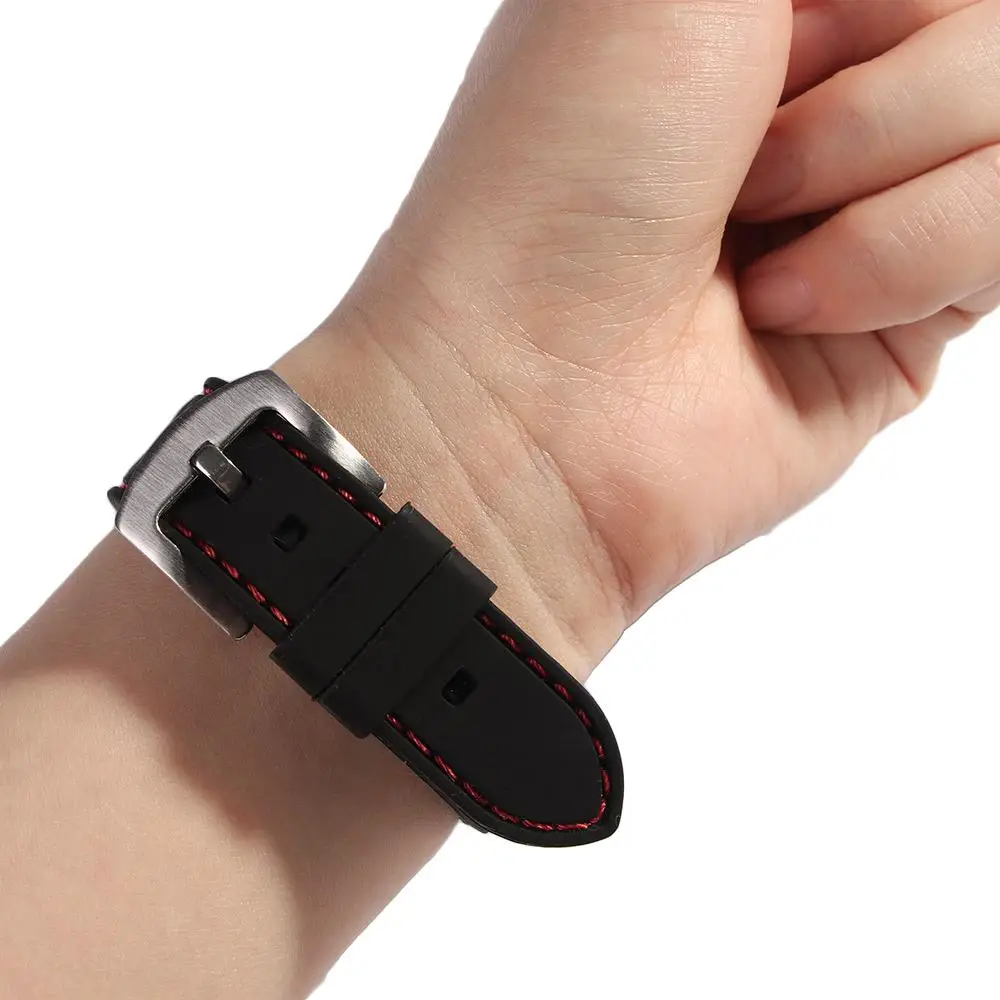 Universal Waterproof Silicone Sport Watch Band - Black Strap