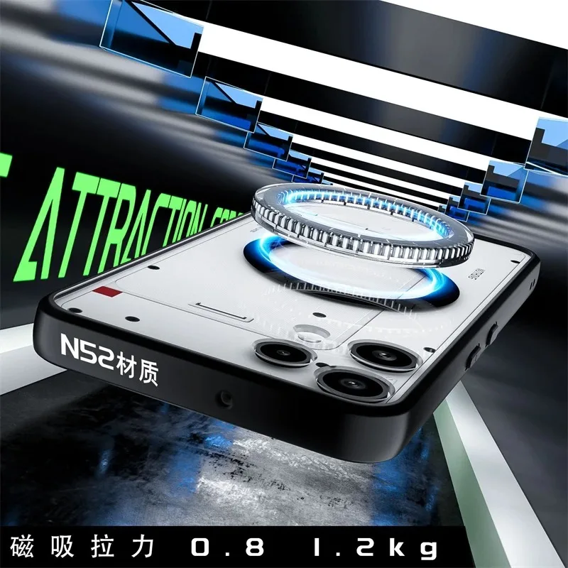 Acrylic Transparent Magnetic Shockproof Phone Case with 360° Protection