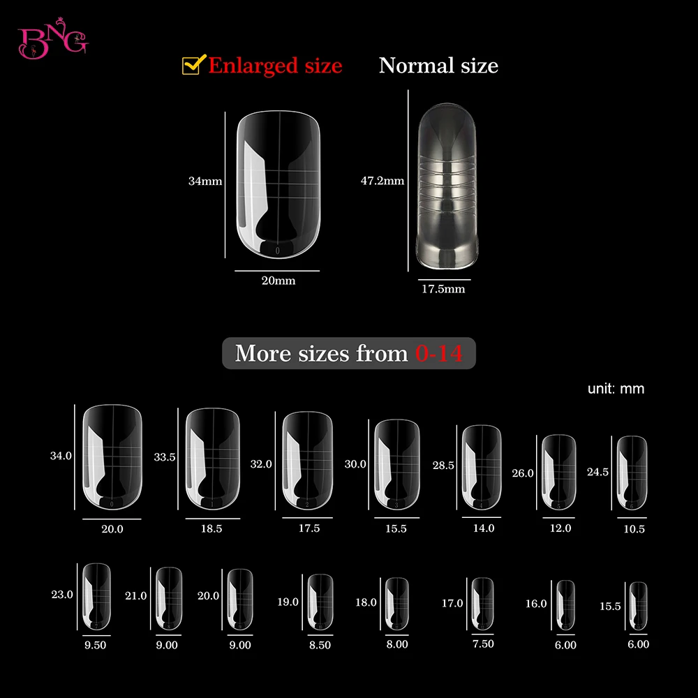 BNG Große Größe 75/150 Stk. Dual-Nagelformen für Poly-Verlängerungsgel Stiletto F1 Nagel-Formen für Builder Gel Solid Nail Gel Nagelkunst – Detail 7