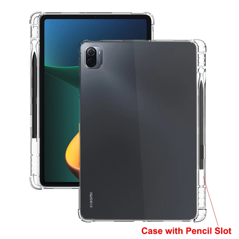 Estojo para Xiaomi mi Pad Shell para Tablet Transparente Macio à Prova de Choque Air-bag Suporte para Slot Pen Capa Pro Pro 12.4 5g