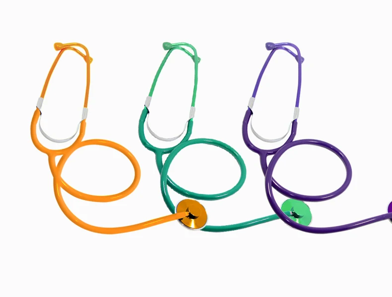 High quality 1 piece stethoscope, professional single flat stethoscope, with silicone earplugs