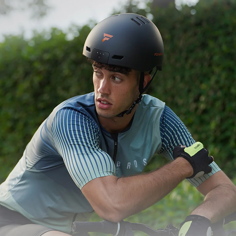 성인용 와이파이 카메라 헬멧, 전면 후면 LED 라이트 포함, 사이클링 헬멧, 블루투스 호환 전기 자전거 헬멧, 32GB TF 카드