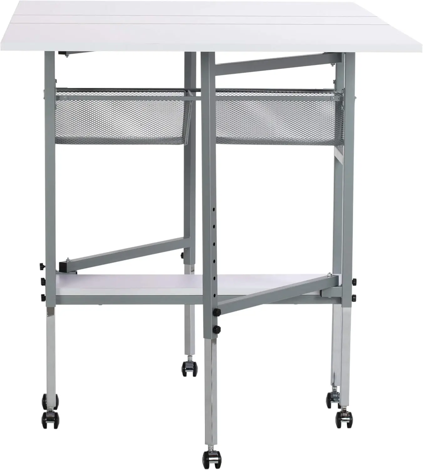 Sew Ready Hobby and Cutting Table - 58.75" W x 36.5" D White Arts and Crafts Table with 2 Mesh Storage Drawers 6