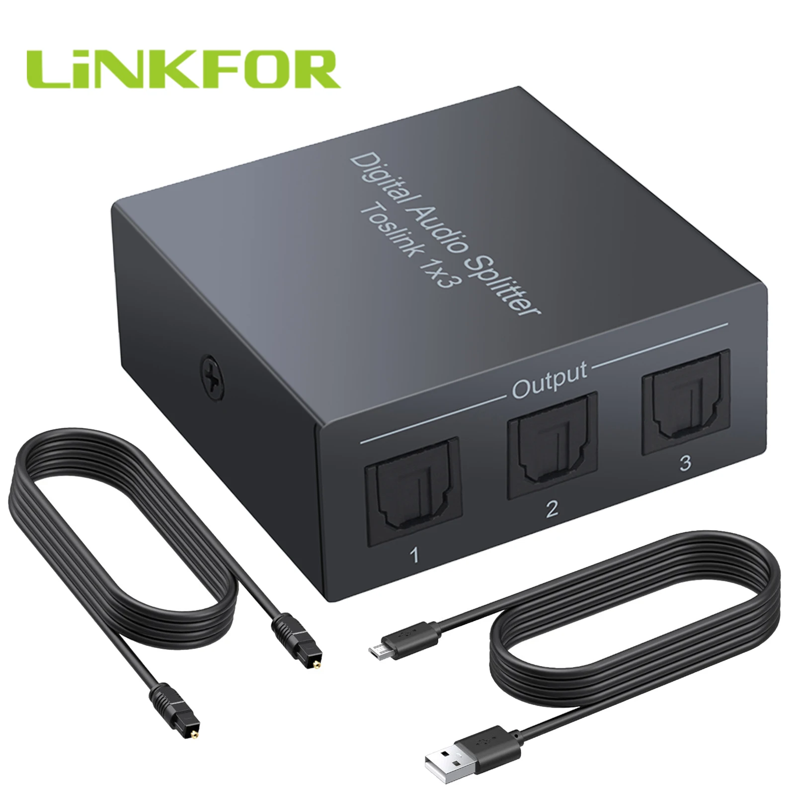 Divisor De Audio Óptico Digital 1x3, Spdif Toslink Optical