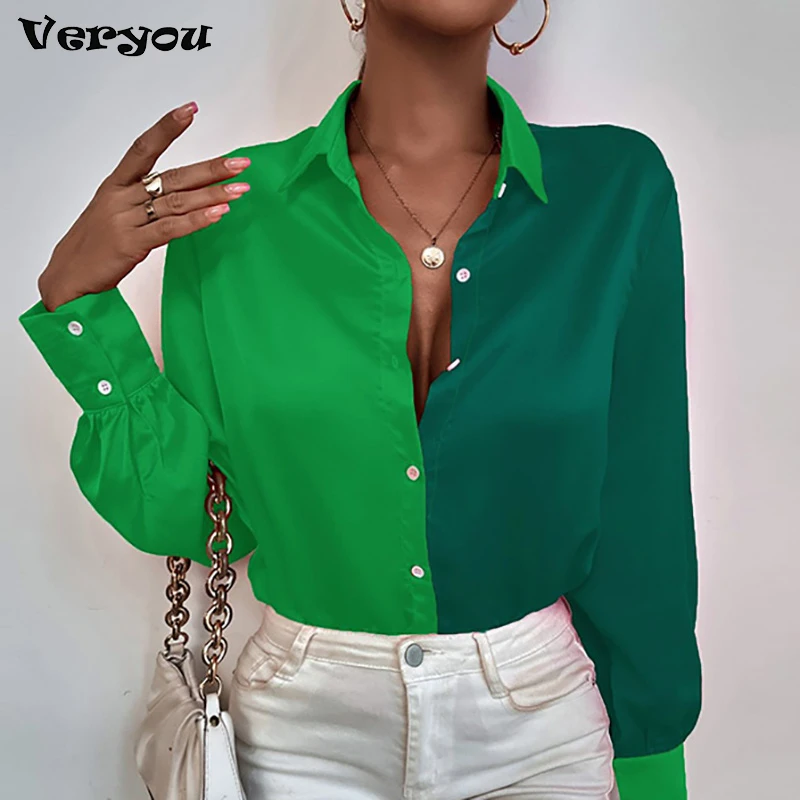 Green Cotton Blouse With Stand Collar And Bracelet Sleeves For Women By Wavlynn Elegant Everyday Top