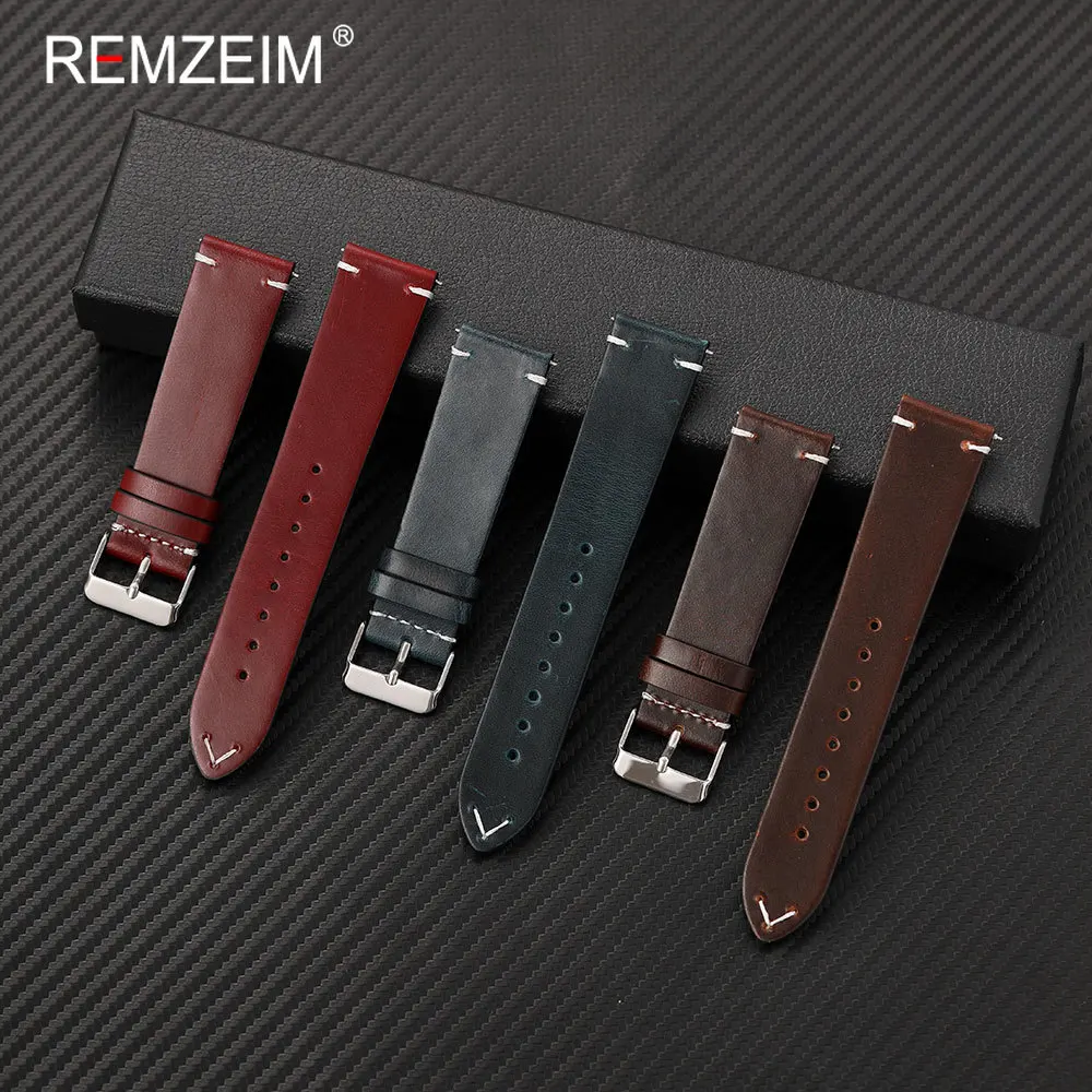 Premium Calfskin Leather Quick Release Watch Strap - Fashion Business Style