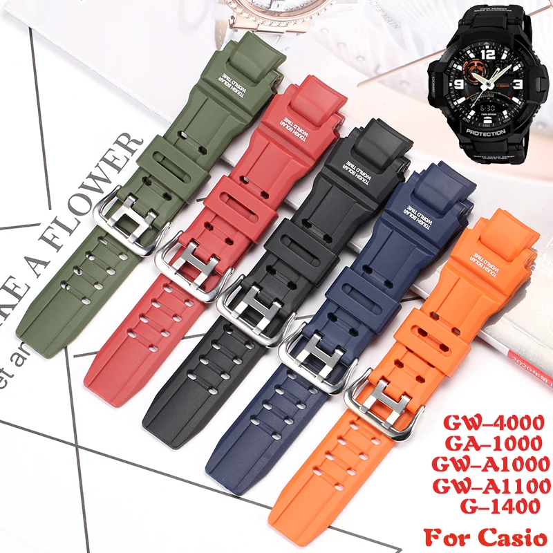 

Resin Rubber Strap Suitable For Casio GW-4000 GW-A1000 GA-1000 GW-A1100 G-1400 Men's Waterproof Sports Watch Accessories