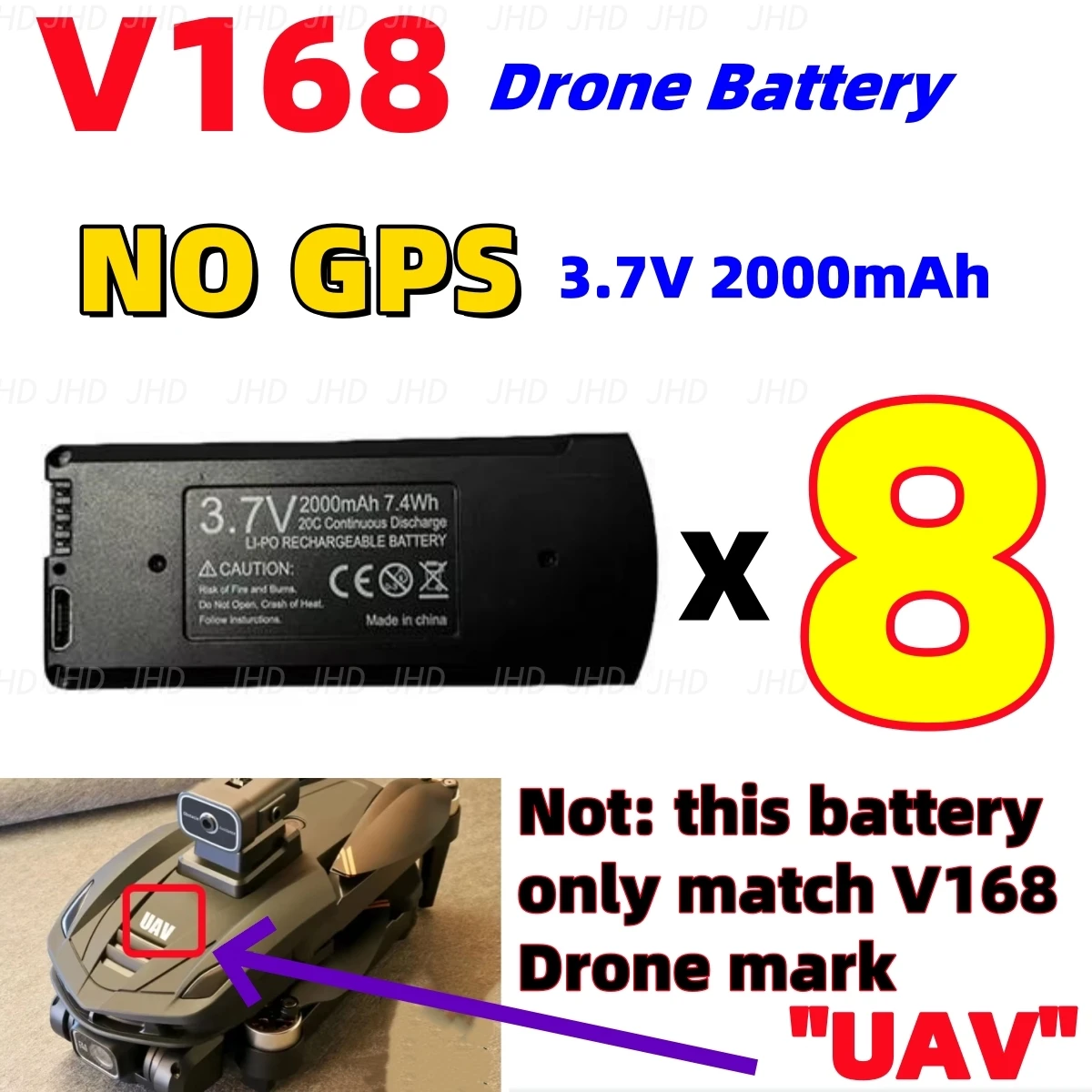 V168 3.7V 2000mAh 8B