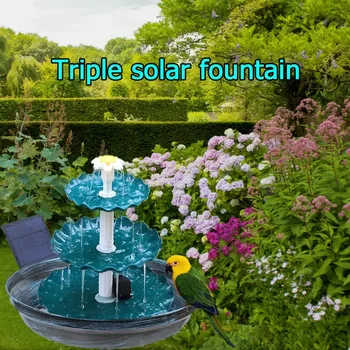 Solar-Powered Garden Fountain & Bird Bath 1
